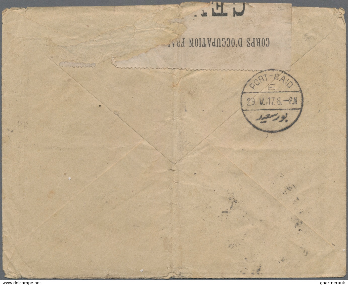 Französische Besetzung I. WK - Castellorizo: 1917, Fench Levant 1pi. On 25c. Blue, Single Franking O - Sonstige & Ohne Zuordnung