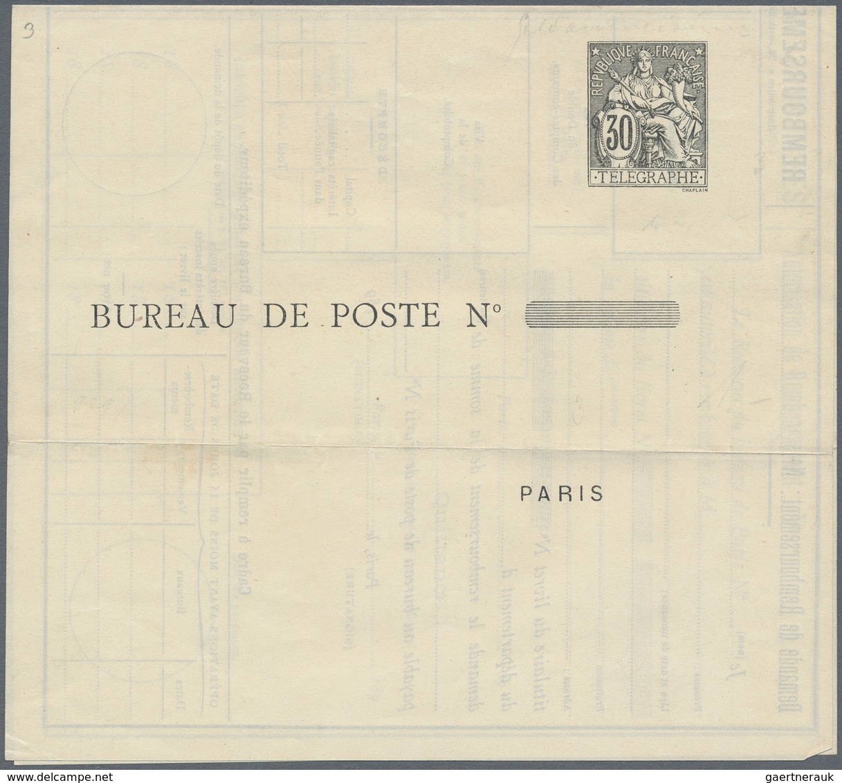 Frankreich - Ganzsachen: 1884/1899, 4 Different Postal Stationery Money Orders 30 C Black, Unused, S - Other & Unclassified