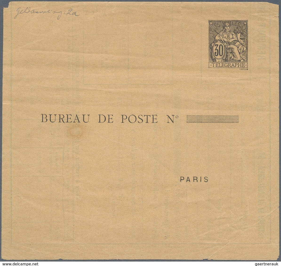 Frankreich - Ganzsachen: 1884/1899, 4 Different Postal Stationery Money Orders 30 C Black, Unused, S - Other & Unclassified