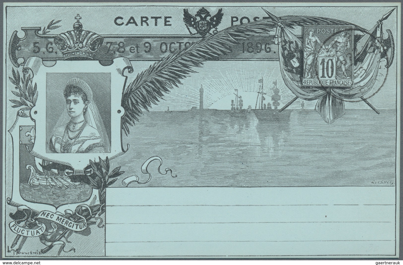 Frankreich - Ganzsachen: 1896. Lot Of 3 Postcards 10c Sage "Portait De La Tsarine". Different Paper - Andere & Zonder Classificatie