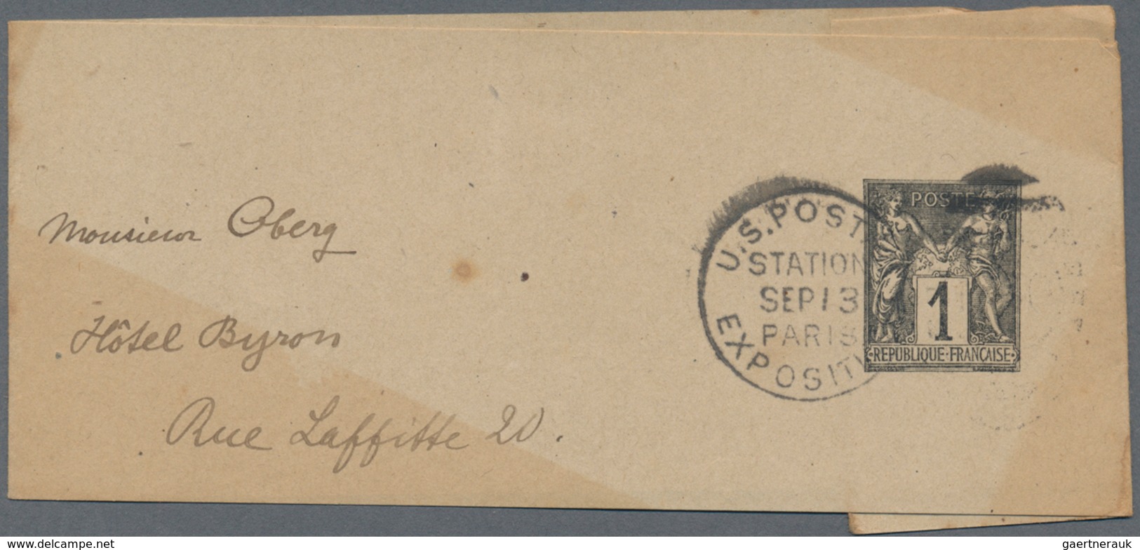 Frankreich - Ganzsachen: 1900, "UNITED STATES POSTAL STATION PARIS EXPOSITION 1900" Flag Cancel On 1 - Andere & Zonder Classificatie