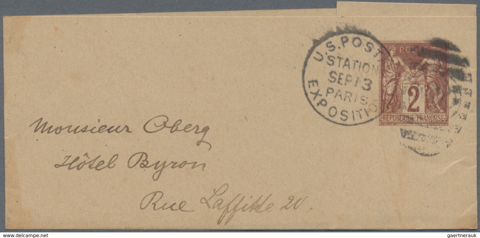 Frankreich - Ganzsachen: 1900, "U. S. POSTAGE STATION PARIS EXPOSITION" Circle Cancel On 5 C Green P - Other & Unclassified