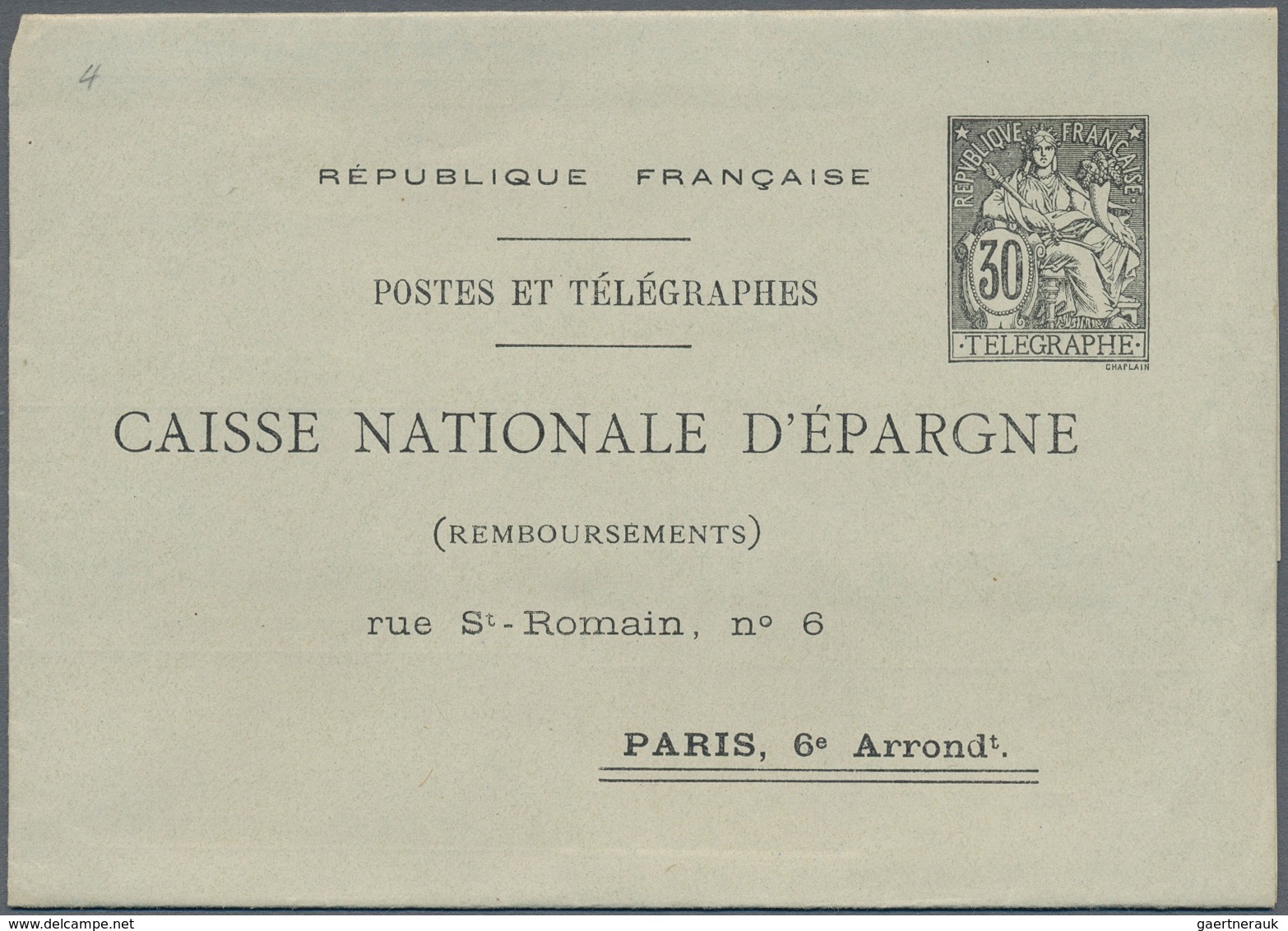 Frankreich - Ganzsachen: 1904, 30c Black "Postes Et Télégraphes" Postal Stationery Folded Letter Wit - Autres & Non Classés