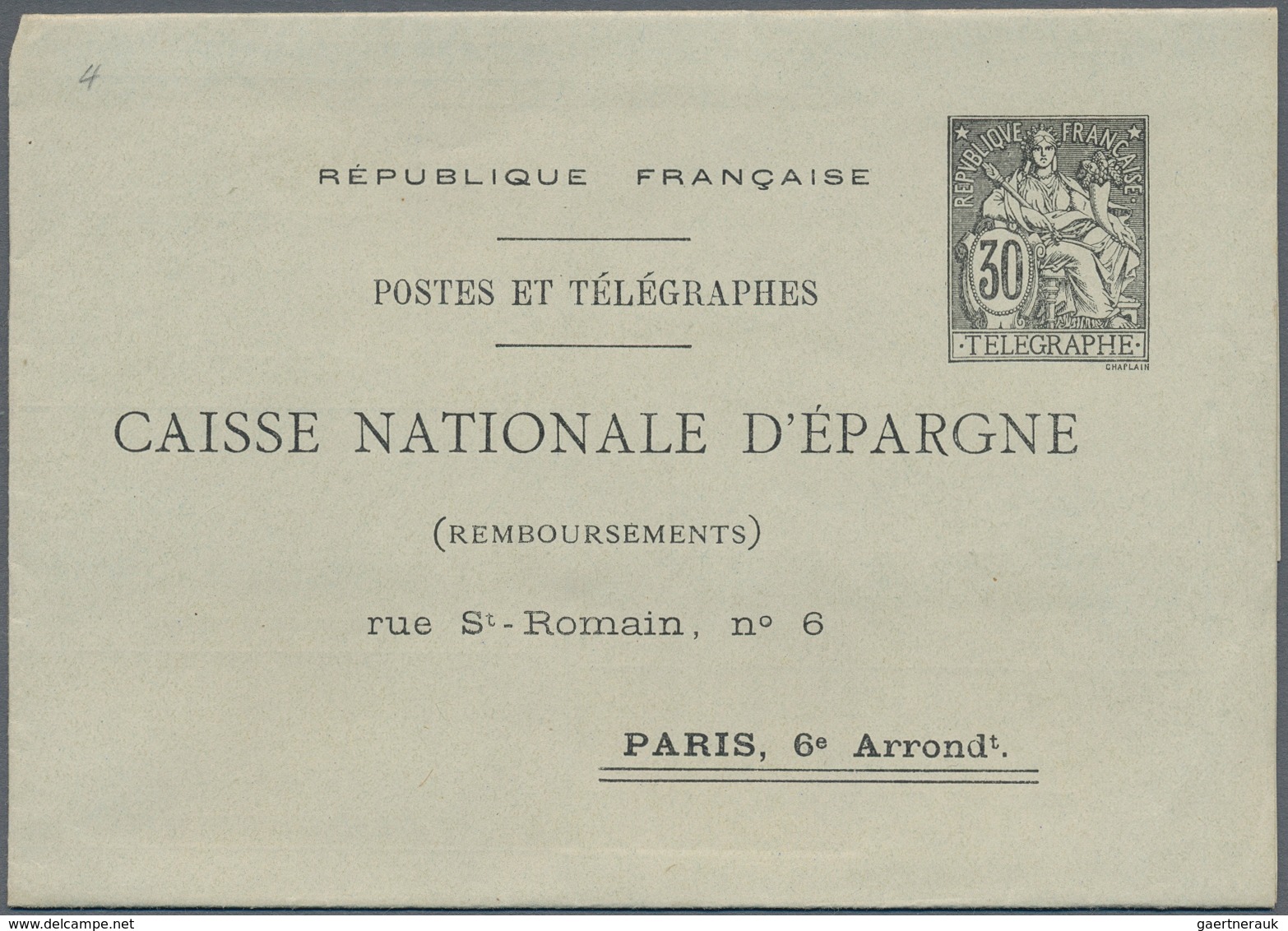 Frankreich - Ganzsachen: 1904, 30c Black "Postes Et Télégraphes" Postal Stationery Folded Letter Wit - Other & Unclassified