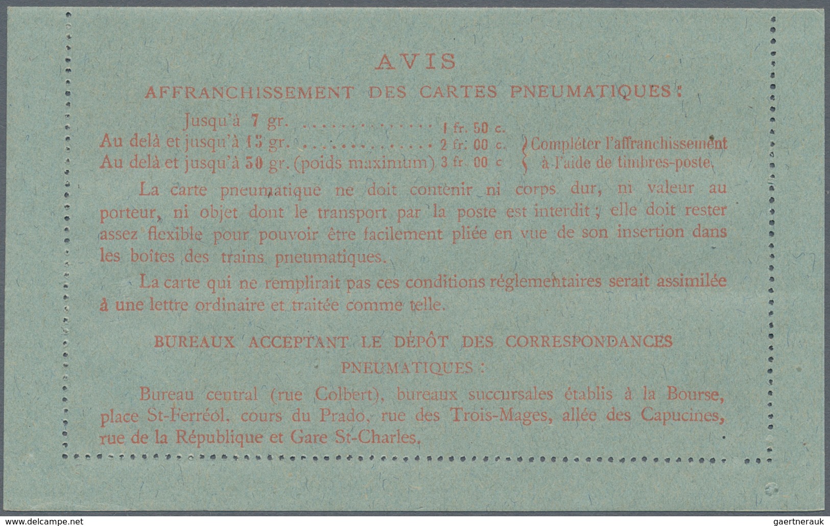 Frankreich - Ganzsachen: 1919/1929, 1.50 F Red-orange On Postal Stationery Letter Card For Pneumatic - Andere & Zonder Classificatie