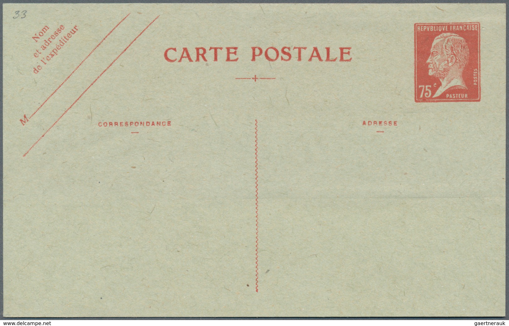 Frankreich - Ganzsachen: 1925, 60/60 C Red On Blueish Postal Stationery Double Postcard Unused And 7 - Sonstige & Ohne Zuordnung