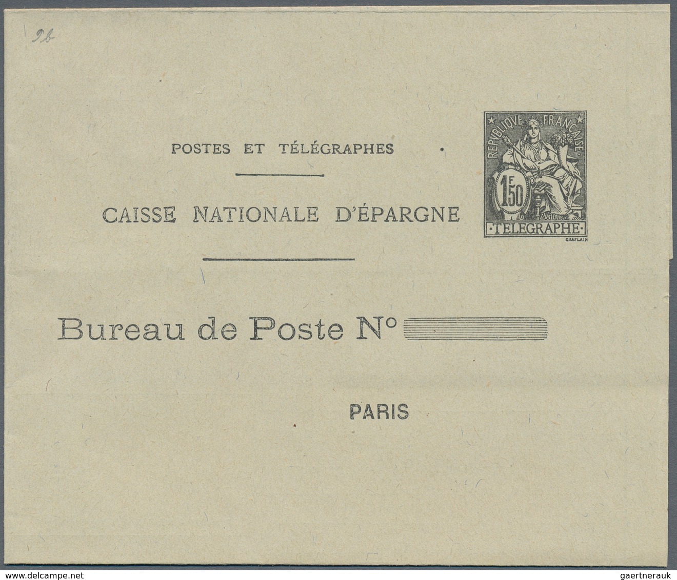 Frankreich - Ganzsachen: 1932/1938, 1.50 F Black "Postes Et Télégraphes" Postal Stationery Folded Le - Other & Unclassified