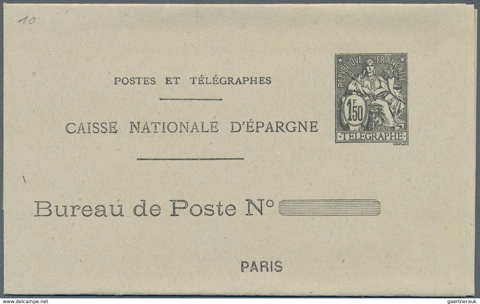 Frankreich - Ganzsachen: 1932/1939, 1.50 F Black "Postes Et Télégraphes" Postal Stationery Folded Le - Sonstige & Ohne Zuordnung