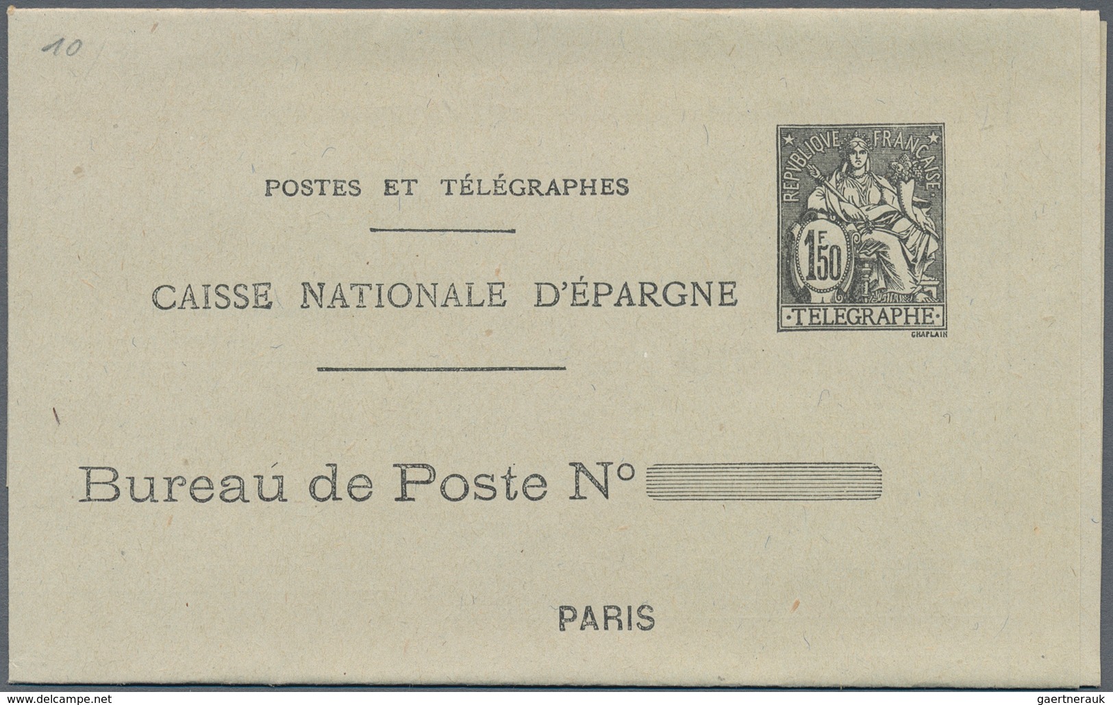 Frankreich - Ganzsachen: 1932/1939, 1.50 F Black "Postes Et Télégraphes" Postal Stationery Folded Le - Other & Unclassified