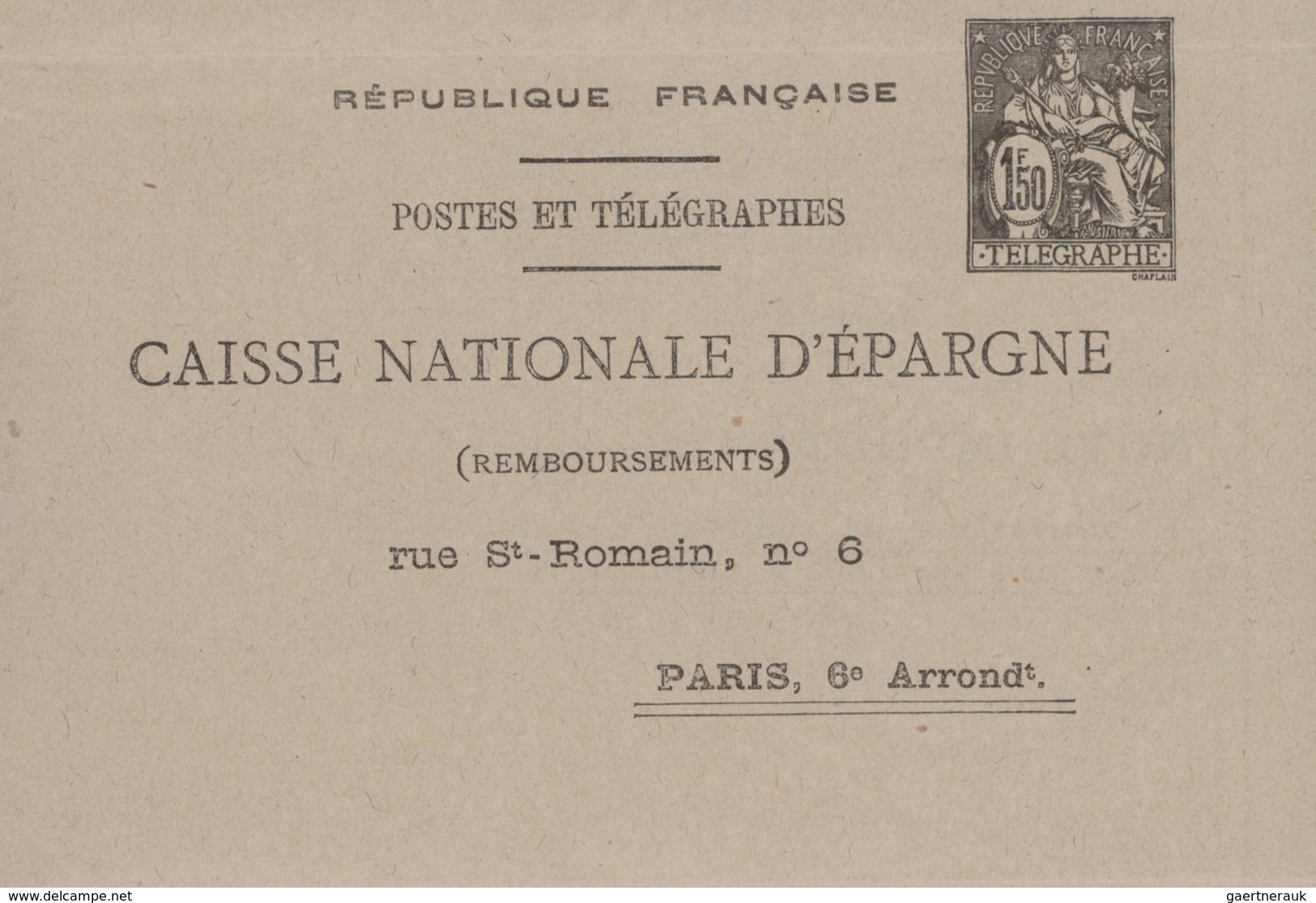 Frankreich - Ganzsachen: 1932/1939, 1.50 F Black "Postes Et Télégraphes" Postal Stationery Folded Le - Other & Unclassified