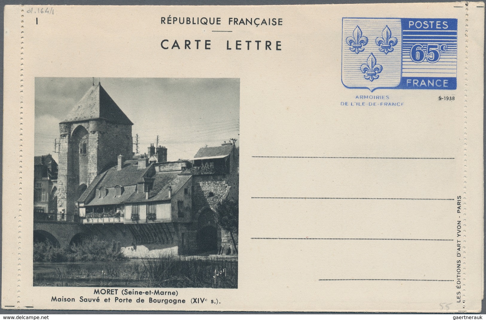 Frankreich - Ganzsachen: 1938, 65 C Postal Stationery Picture Letter Card, Complete Set Of 10 Items - Sonstige & Ohne Zuordnung