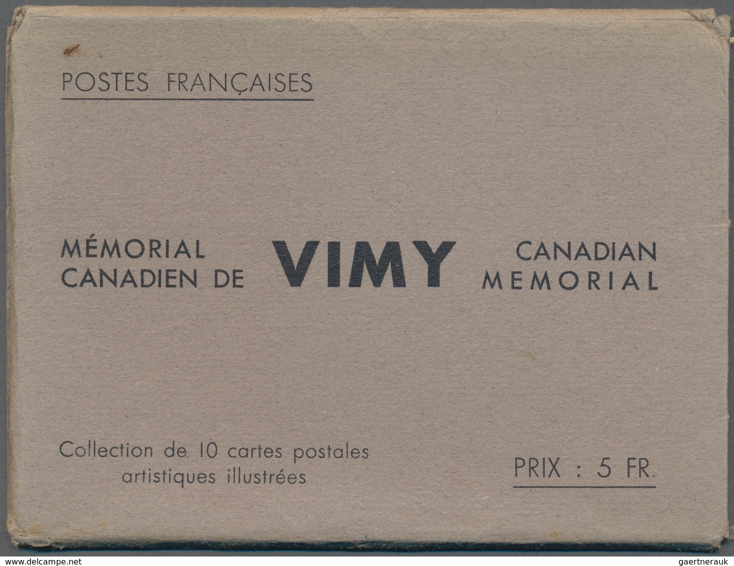 Frankreich - Ganzsachen: 1938, 50 C Vimy Postal Stationery Picture Postcards, Complete Set Of 10 Ite - Other & Unclassified