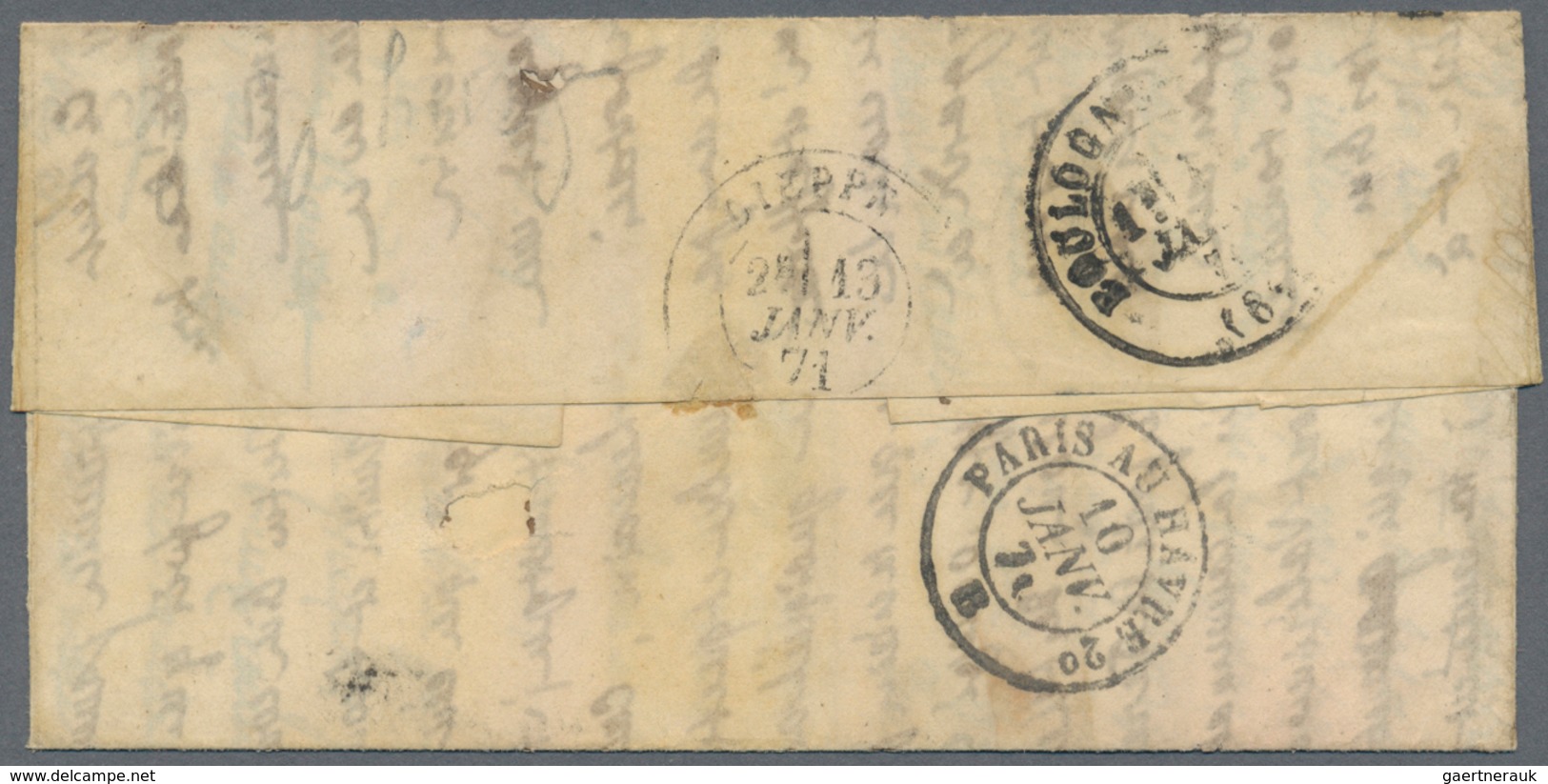 Frankreich - Ballonpost: 1871, "Per Ballon Monte" Handwritten On Folded Letter With 20 C Ceres (defe - 1960-.... Briefe & Dokumente