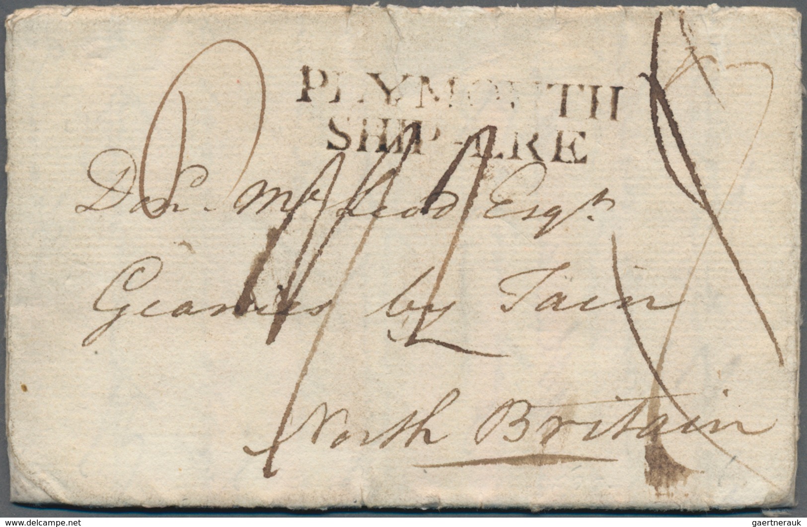 Gibraltar: 1793, Folded Letter "Gibraltar 10th January" To Tain, North Britain. Because Of The Frenc - Gibraltar