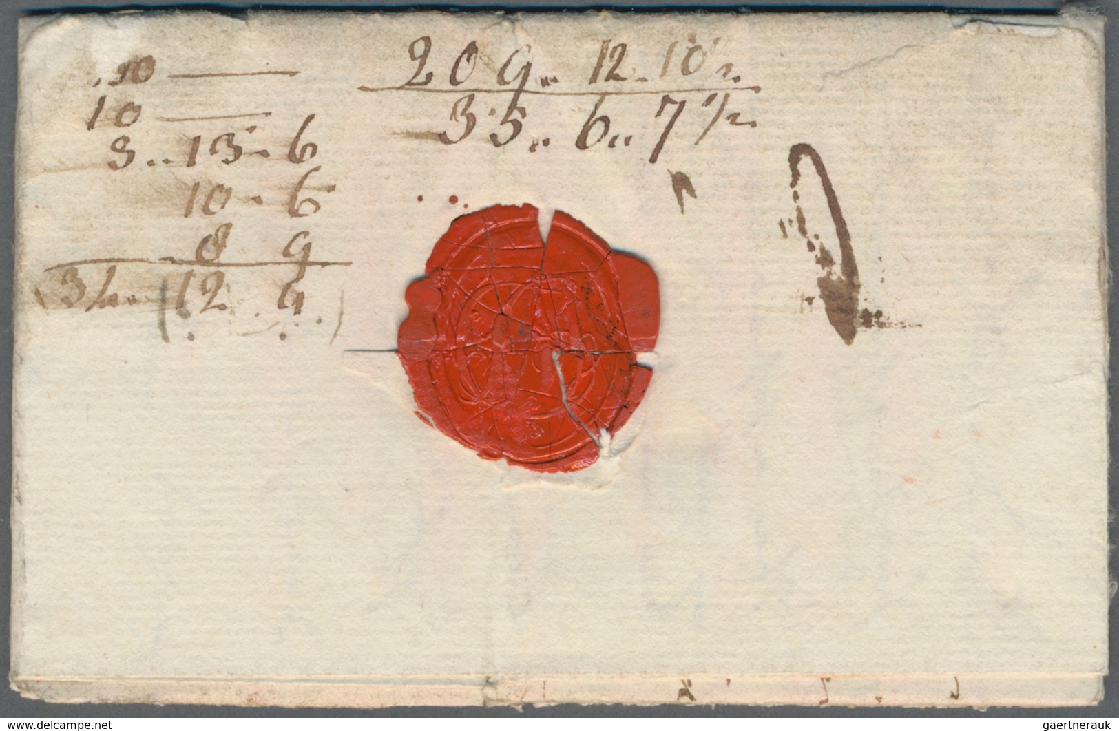Gibraltar: 1793, Folded Letter "Gibraltar 10th January" To Tain, North Britain. Because Of The Frenc - Gibraltar
