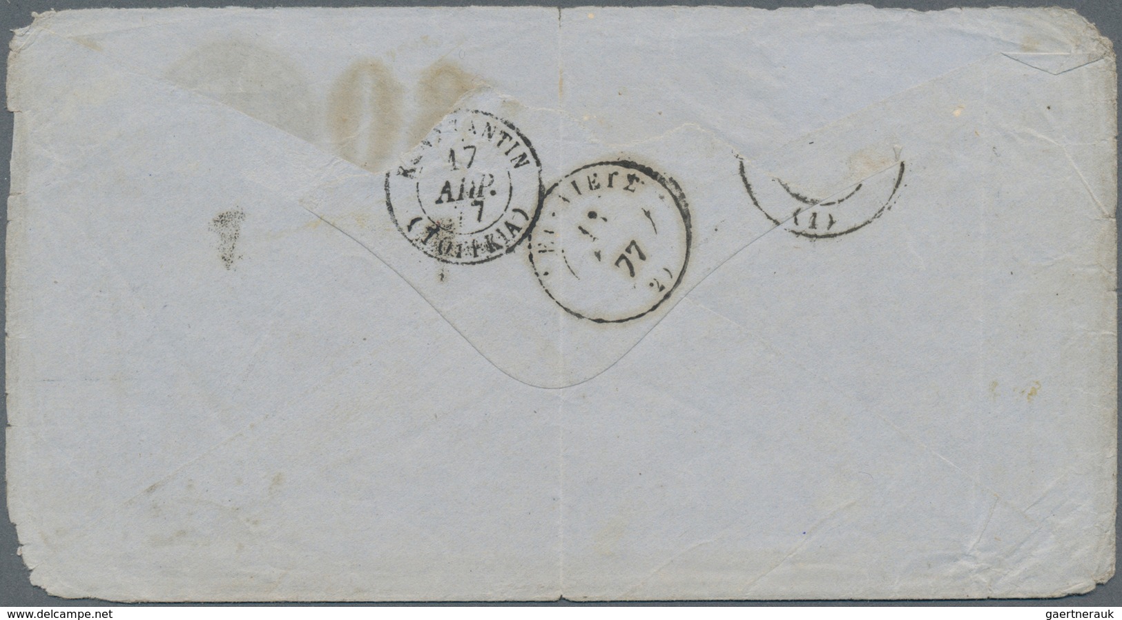 Griechenland - Portomarken: 1877, "GLATHEIDION" Double Circle On Cover To Constantinople, Tax Handst - Andere & Zonder Classificatie