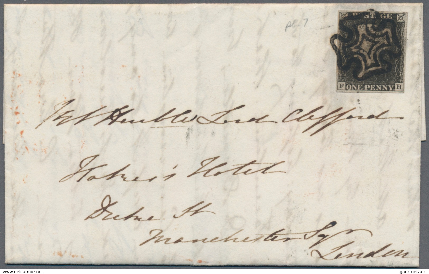 Großbritannien: 1840, 1d. Black, Fresh Colour And Full Margins All Around On Lettersheet Clearly Obl - Andere & Zonder Classificatie