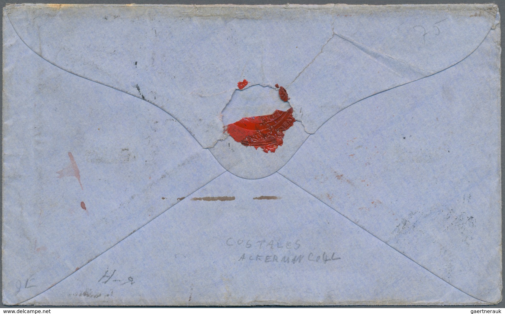 Großbritannien: 1856, 4c Carmine-red In Stripe Of Three Cancelled With "W.C. 9" On Cover From London - Sonstige & Ohne Zuordnung