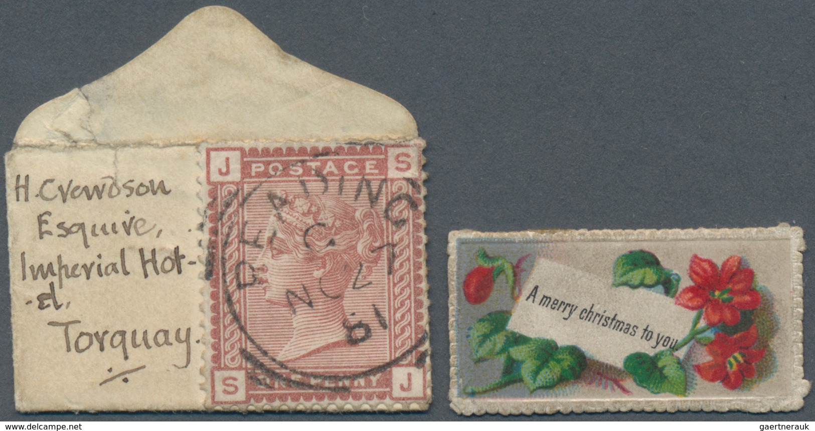 Großbritannien: 1881 (27.11.), QV 1d. Venetian Red (lettered J-S) On Miniature Cover (37 X 24 Mm!) C - Andere & Zonder Classificatie