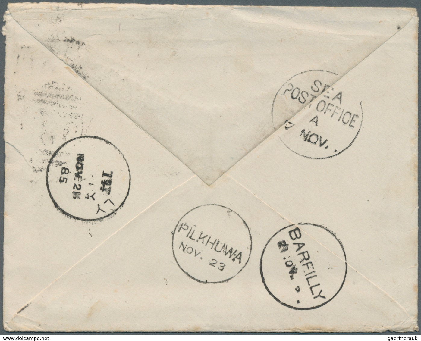 Großbritannien: 1885-86 Two Covers From Abergele, Wales To Captain H.M. Sandback, Royal Artillery In - Other & Unclassified