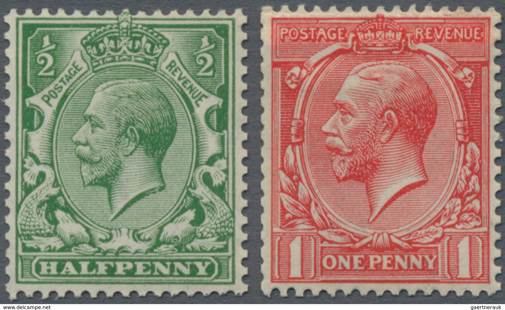 Großbritannien: 1913, KGV ½d. Bright Green And 1d. Dull Scarlet, Wm Multiple Cypher, Both Fresh Colo - Sonstige & Ohne Zuordnung