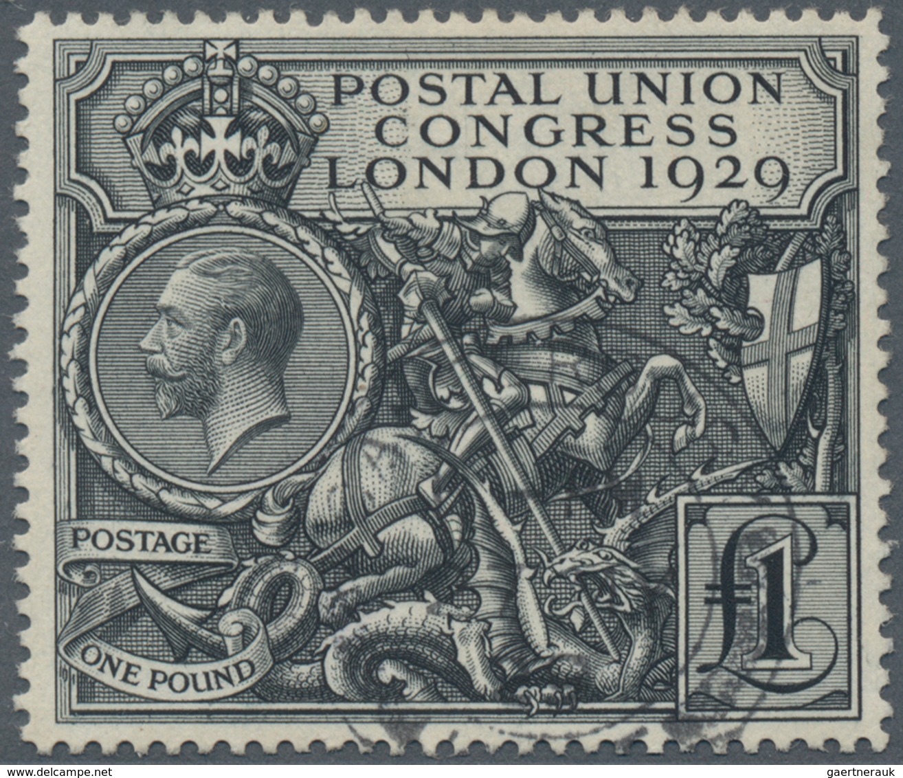 Großbritannien: 1929, 9th Congress Of The Universal Postal Union, 1 Pound Black, Selected Beautiful - Other & Unclassified
