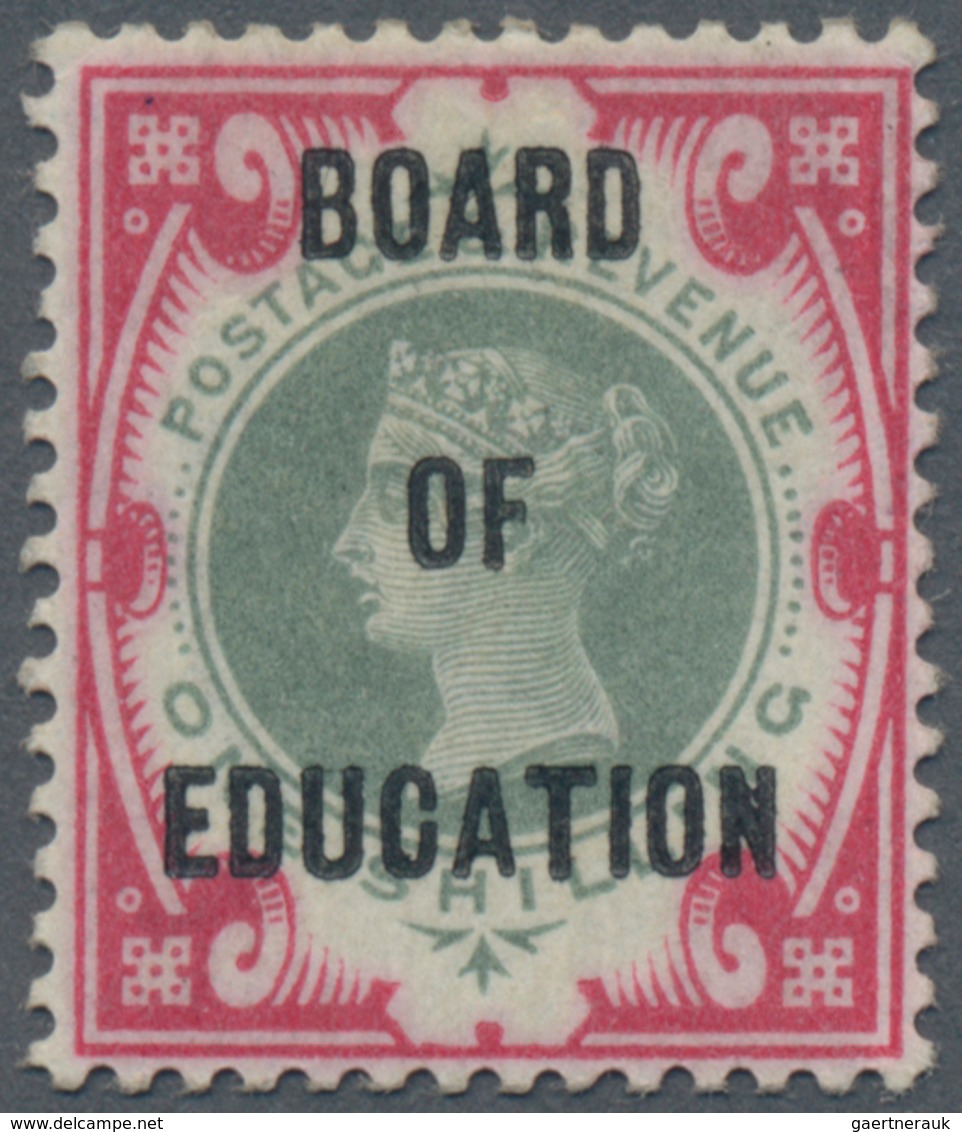 Großbritannien - Dienstmarken: 1902, Board Of Education, QV 1s. Green/carmine, Slightly Altered/fade - Officials