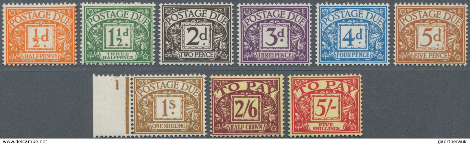Großbritannien - Portomarken: 1955, 1/2 D Orange To 5 Shillings Red Mint Never Hinged (600.-) - Portomarken