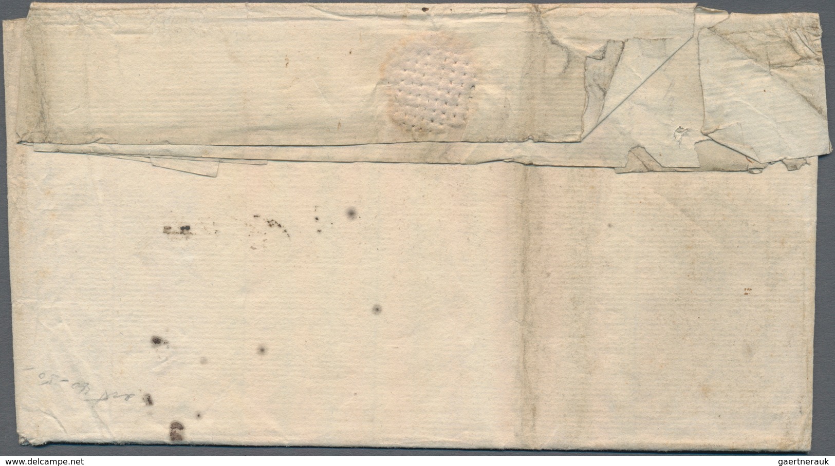 Großbritannien - Guernsey: 1819, Decorative Folded Letter With Very Rare Postmark "GUERNSEY" In The - Guernsey