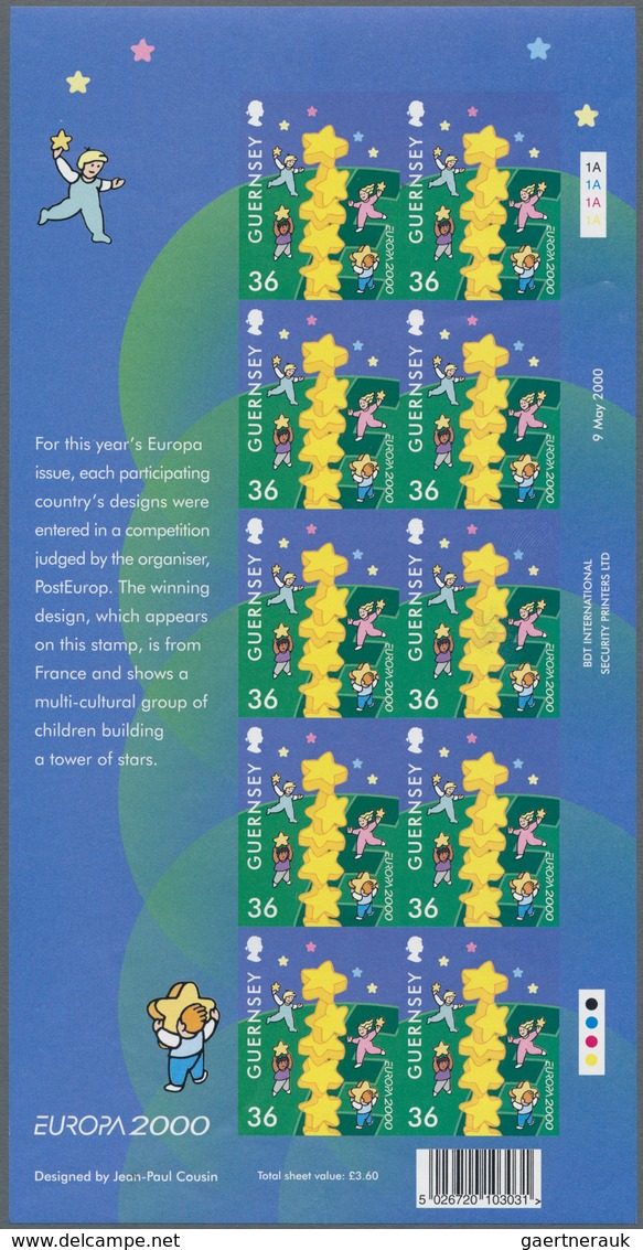 Großbritannien - Guernsey: 2000, 36 P. "Europe - Children Build Star Tower" As Completely Imperforat - Guernsey