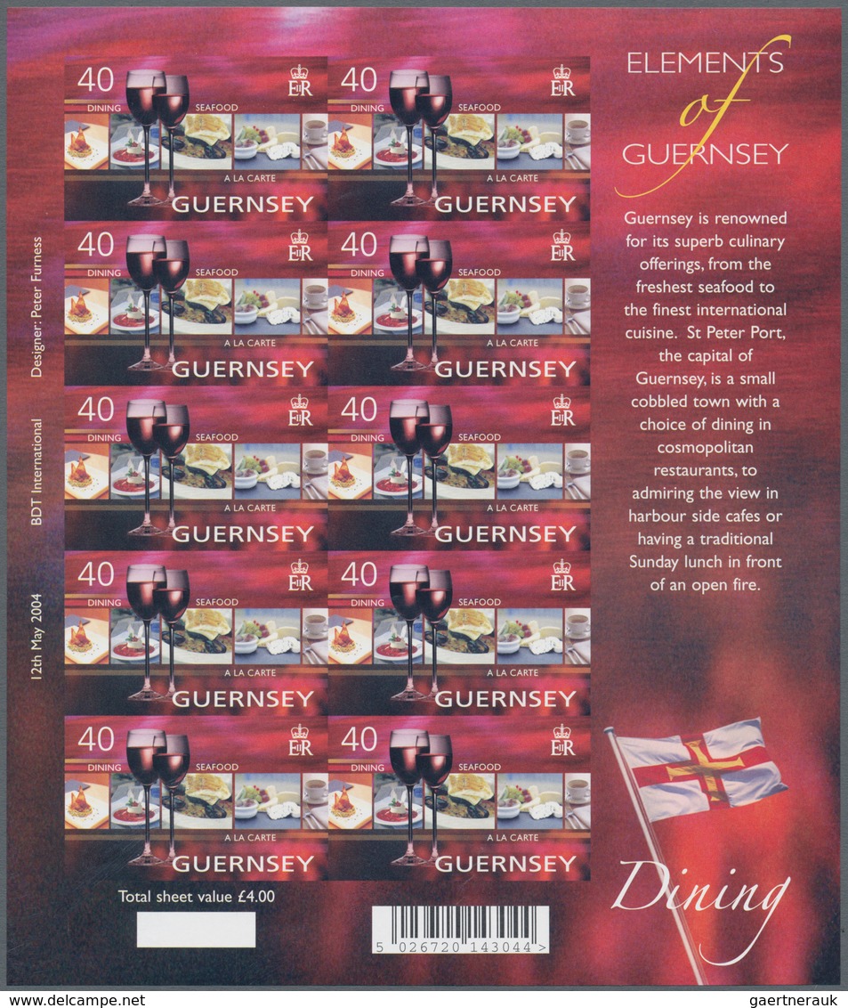 Großbritannien - Guernsey: 2004, 40 P. "Europe - Tourism - Holidays Food And Drink", Mint Never Hing - Guernsey