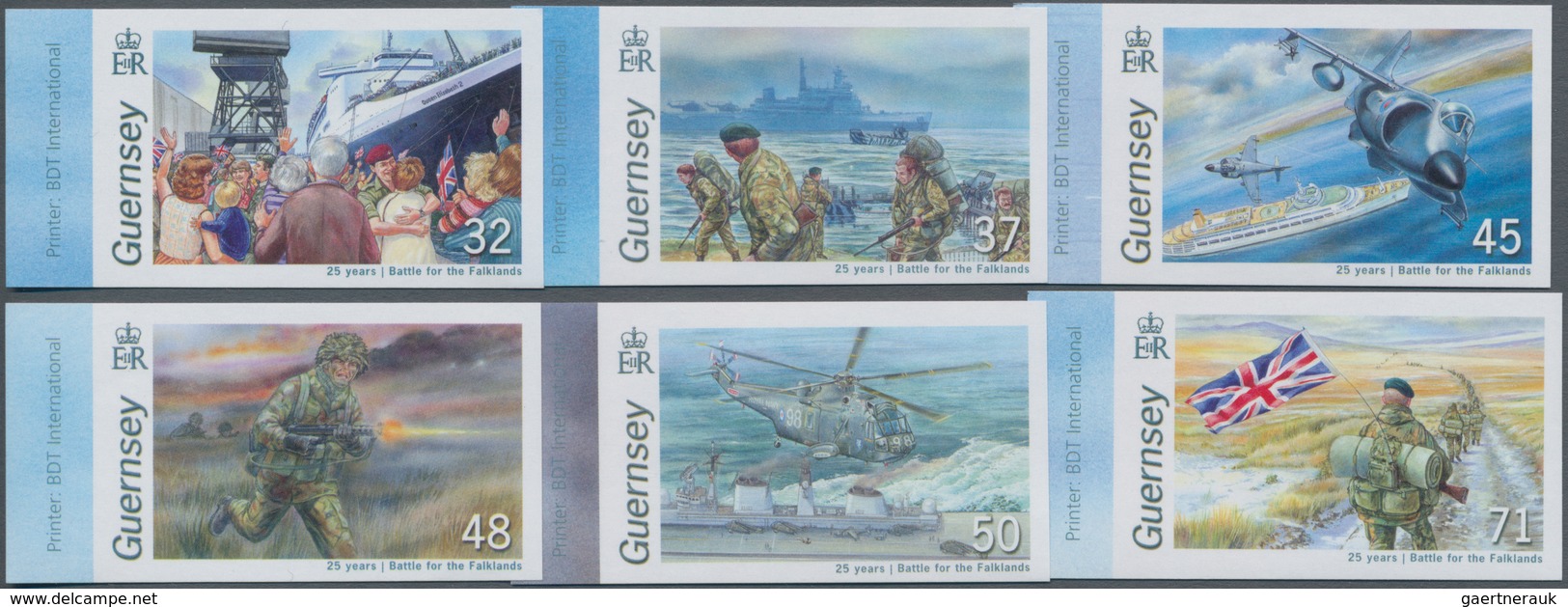 Großbritannien - Guernsey: 2007, 6 Values "Falkland War", Perfect Mint Never Hinged With Particulari - Guernsey