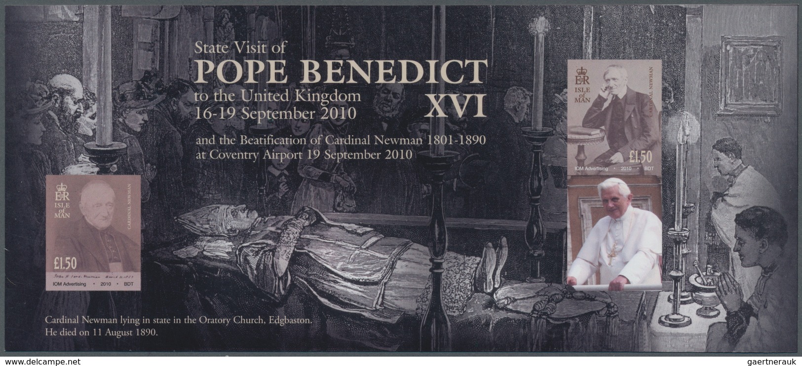 Großbritannien - Isle Of Man: 2010. IMPERFORATE Souvenir Sheet For The Issue "State Visit Of Pope Be - Isle Of Man
