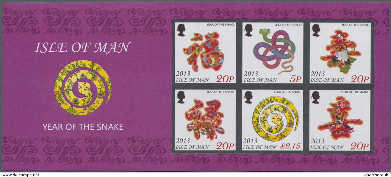 Großbritannien - Isle Of Man: 2013. IMPERFORATE Souvenir Sheet For The Issue "Chinese New Year: Year - Isle Of Man