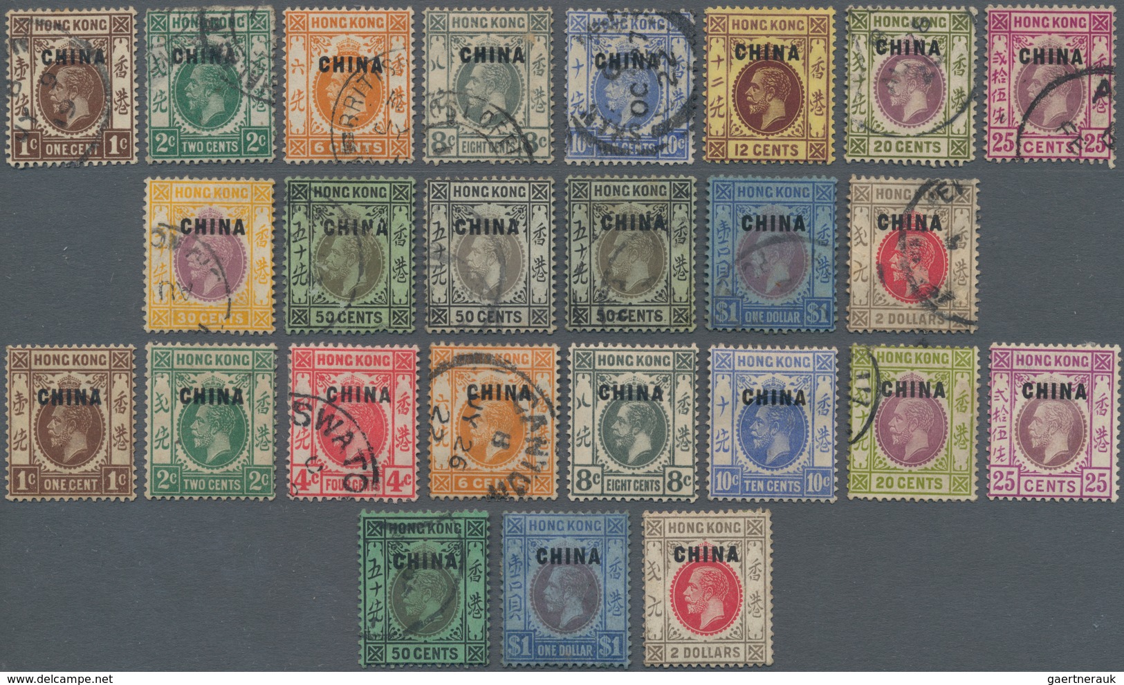 Britische Post In China: 1917/27, Mint And Used On Stockcard Inc. 1917 $2 Used (slight Thins) And 19 - Andere & Zonder Classificatie