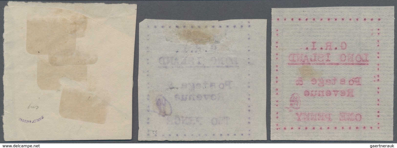 Britische Post In Der Türkei: LONG ISLAND: 1916, 1d. Red On Thin Horiz. Laid Paper And 2d. Mauve On - Other & Unclassified