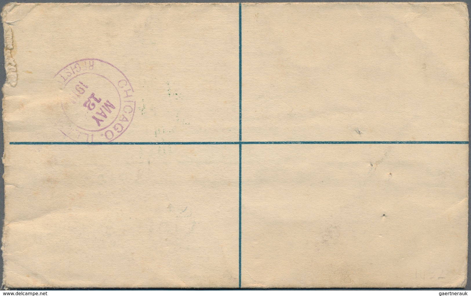 Britische Militärpost In Ägypten: 1919, Egypt, 10 M Blue Registered Pse, Uprated With Great Britain - Sonstige & Ohne Zuordnung