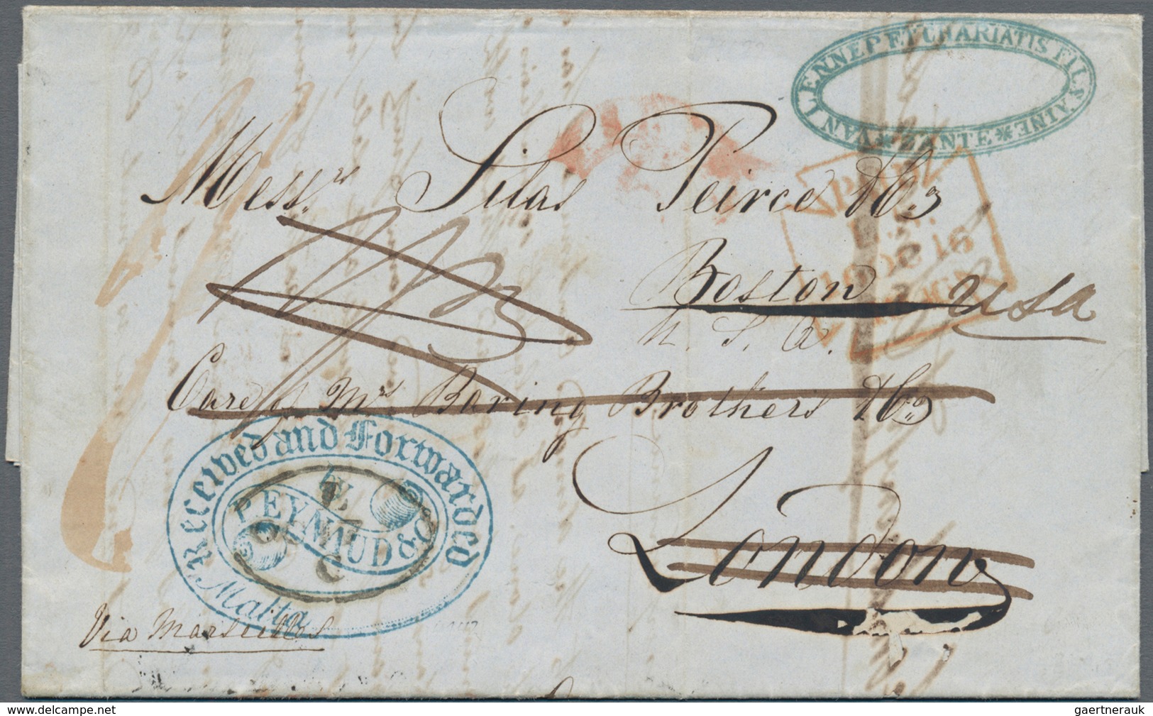 Ionische Inseln - Vorphilatelie: 1846, Entire Letter From Zante, Dated Sept. 23rd 1846, Forwarded By - Ionische Inseln