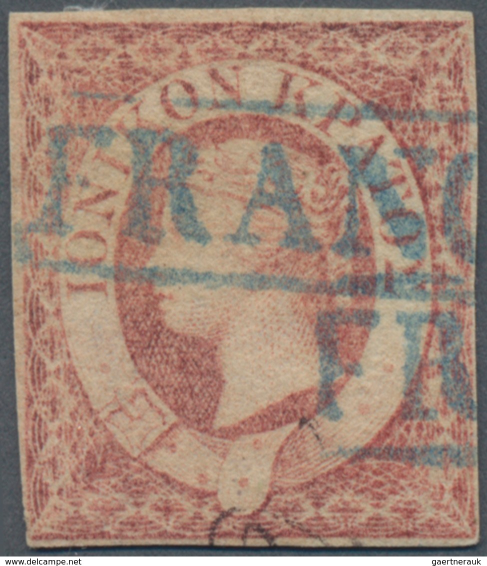 Ionische Inseln: 1859, 2d. Carmine, Close To Full Margins, Neatly Cancelled By Blue Boxed "FRANCO", - Ionische Inseln