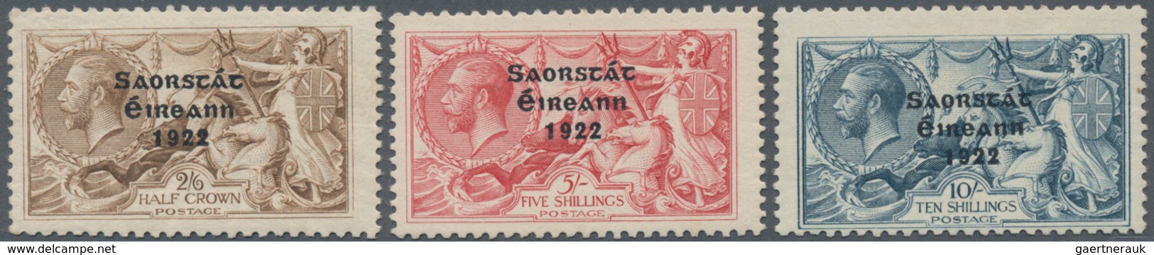 Irland: 1922, December, "Saorstat" Overprints By Thom With Wide Year Date, 2s.6d. Brown, 5s. Rose-ca - Brieven En Documenten