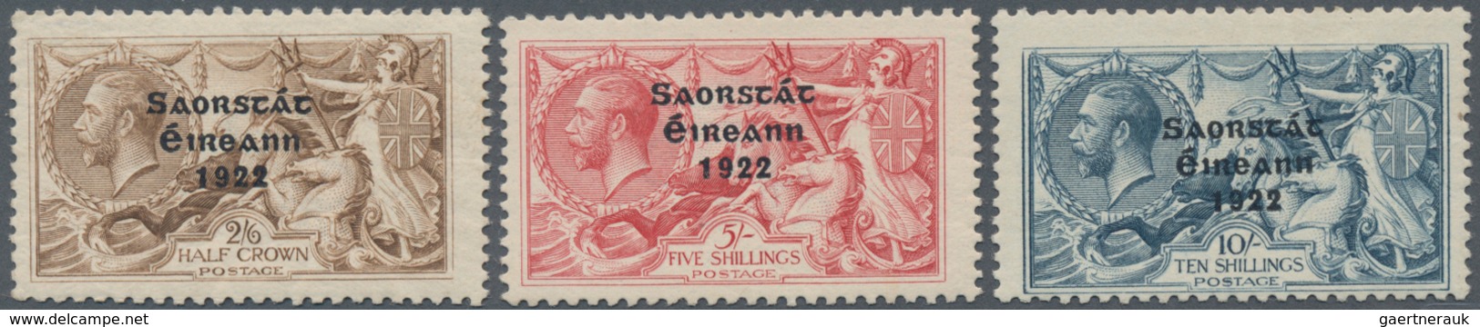 Irland: 1922, December, "Saorstat" Overprints By Thom With Wide Year Date, 2s.6d. Brown, 5s. Rose-ca - Covers & Documents