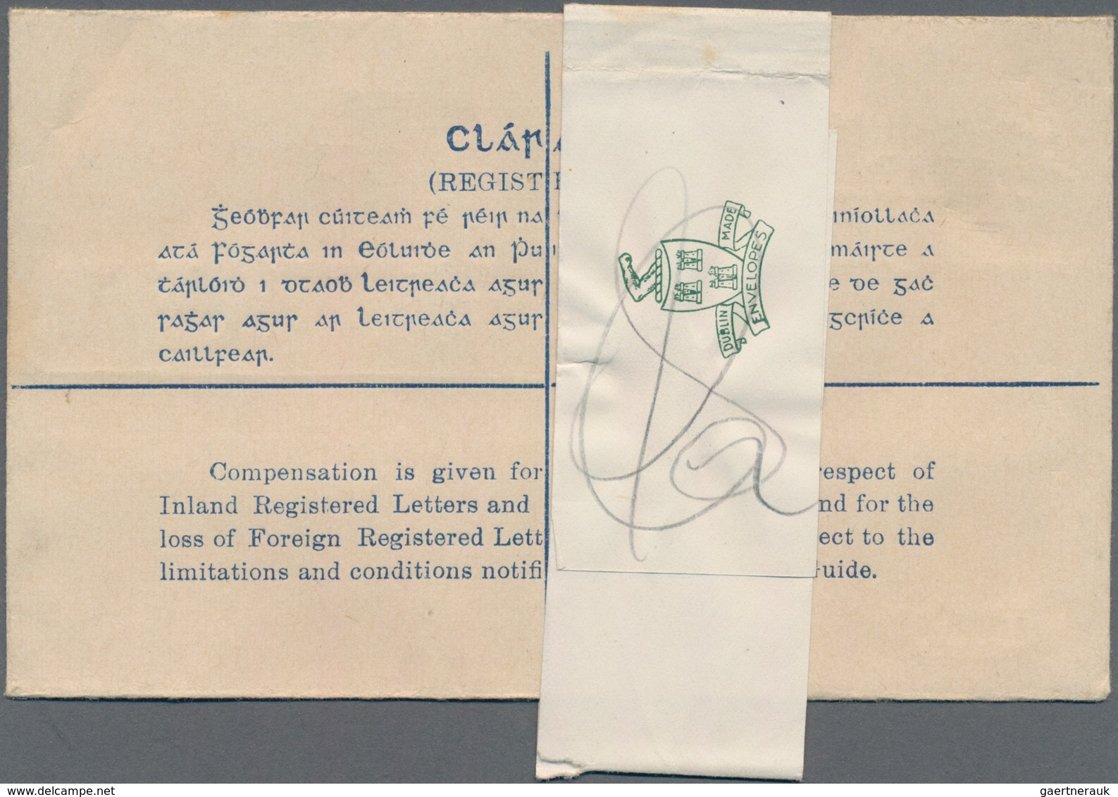 Irland - Ganzsachen: 1924/1925, 5 Pg Deep Purple Postal Stationery Registered Cover, Unsed + Origina - Ganzsachen