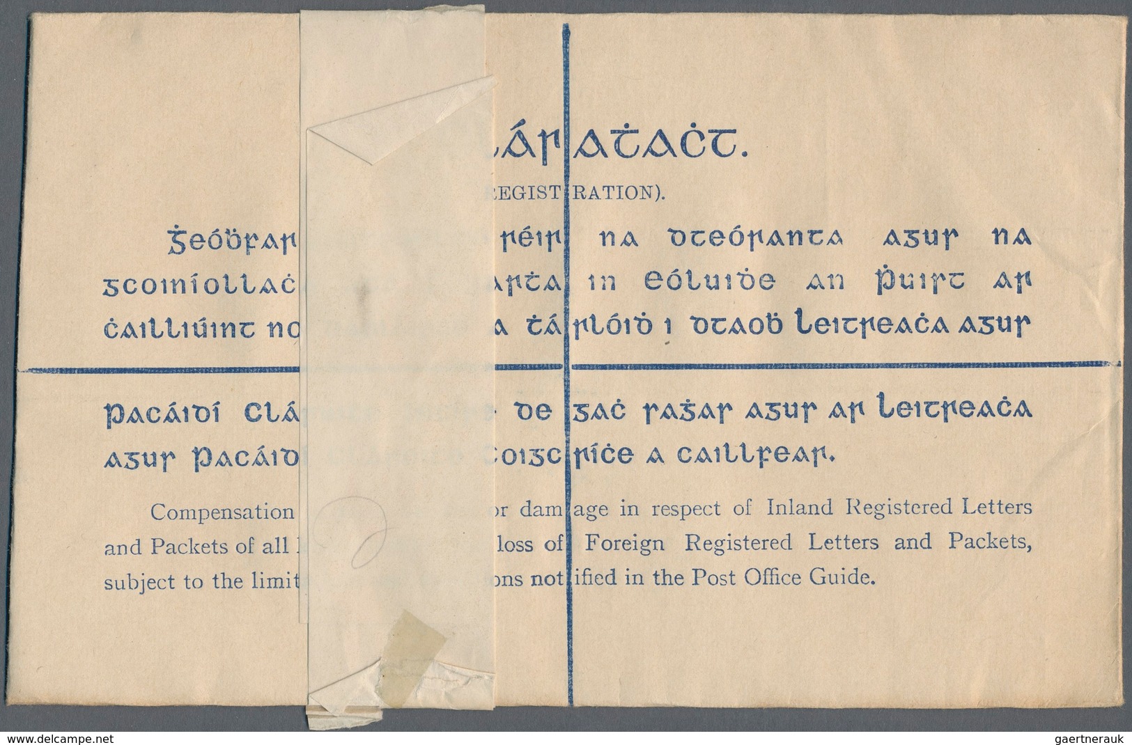 Irland - Ganzsachen: 1924/1925, 5 Pg Deep-violet Postal Stationery Registered Letter Unused + Origin - Postal Stationery