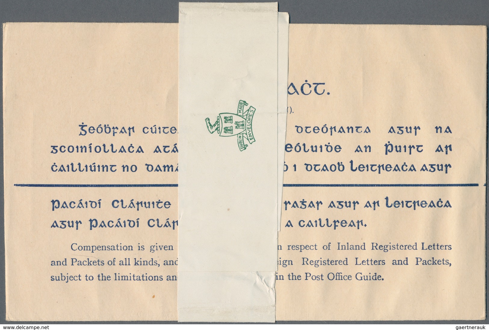 Irland - Ganzsachen: 1924/1925, 5 Pg Violet Postal Stationery Registered Cover, Unused + Original Wr - Postwaardestukken