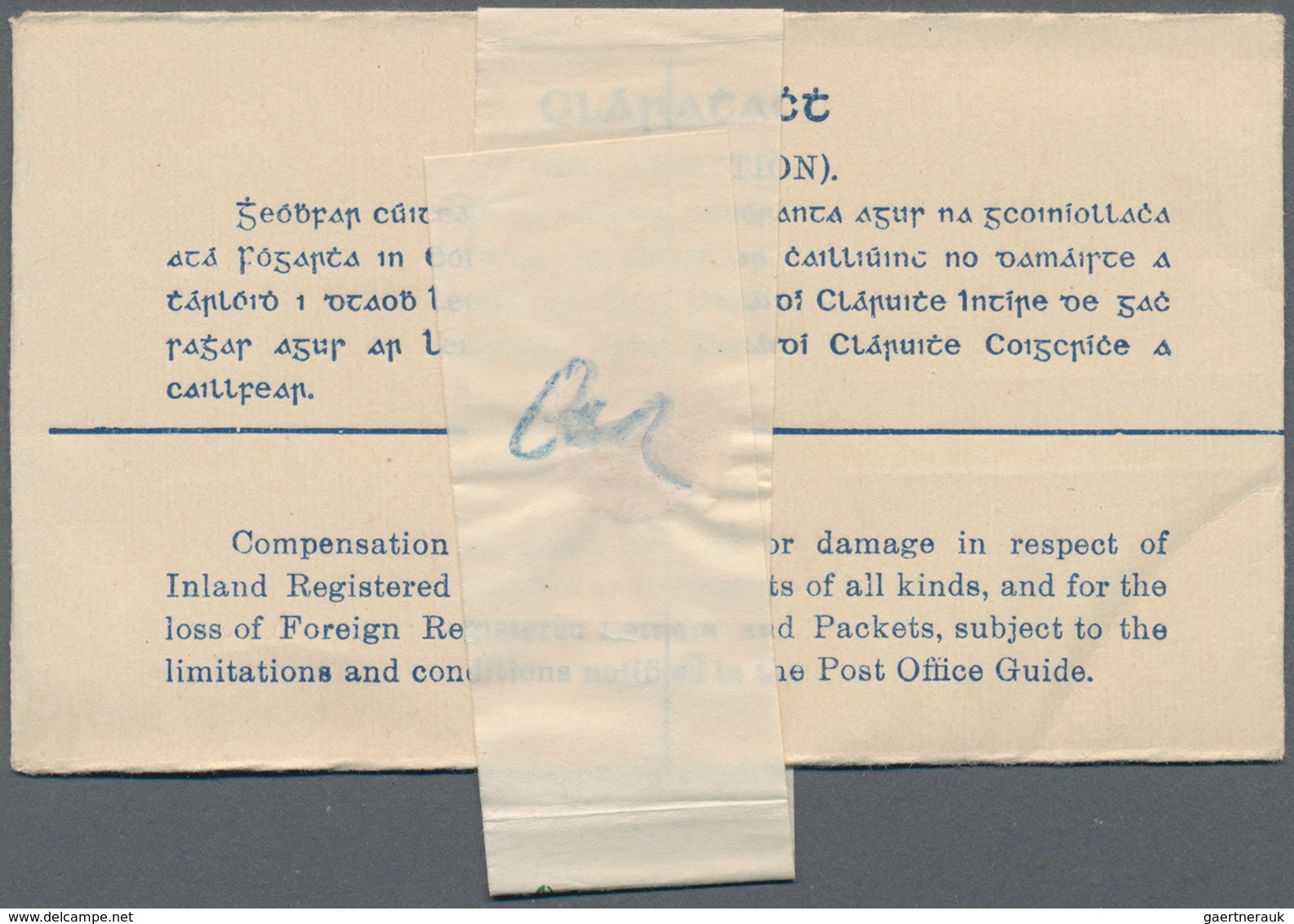 Irland - Ganzsachen: 1924/1925, 5 Pg Violet Postal Stationery Registered Cover Unused + Original Wra - Ganzsachen