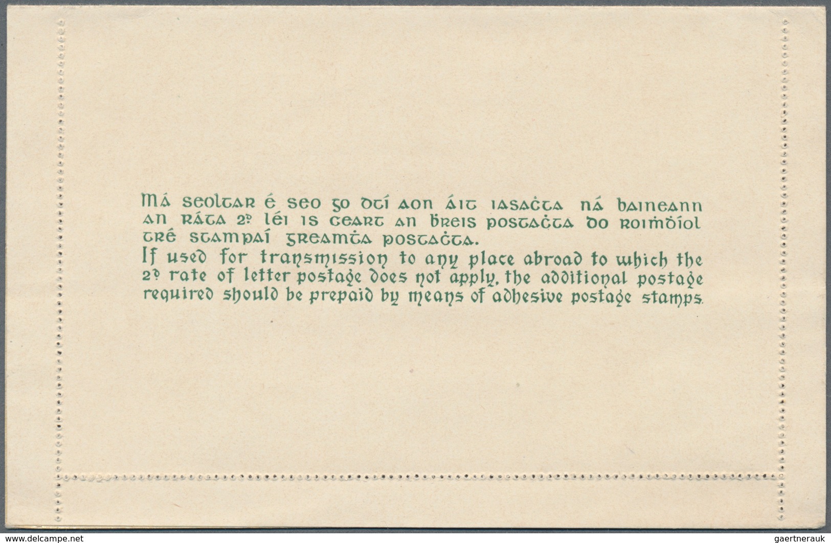 Irland - Ganzsachen: 1924, 2 Pg. Letter Card Unused With Wrapper For 10 Letter Cards 2/-. Very Scarc - Ganzsachen