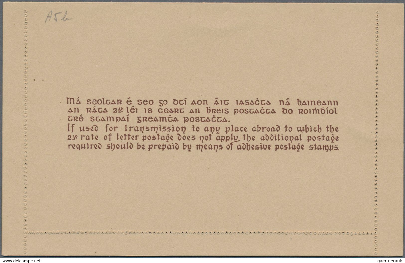 Irland - Ganzsachen: 1940/47 Four Unused Lettercards With 2½ Pg Brown On Differently Coloured Paper, - Entiers Postaux