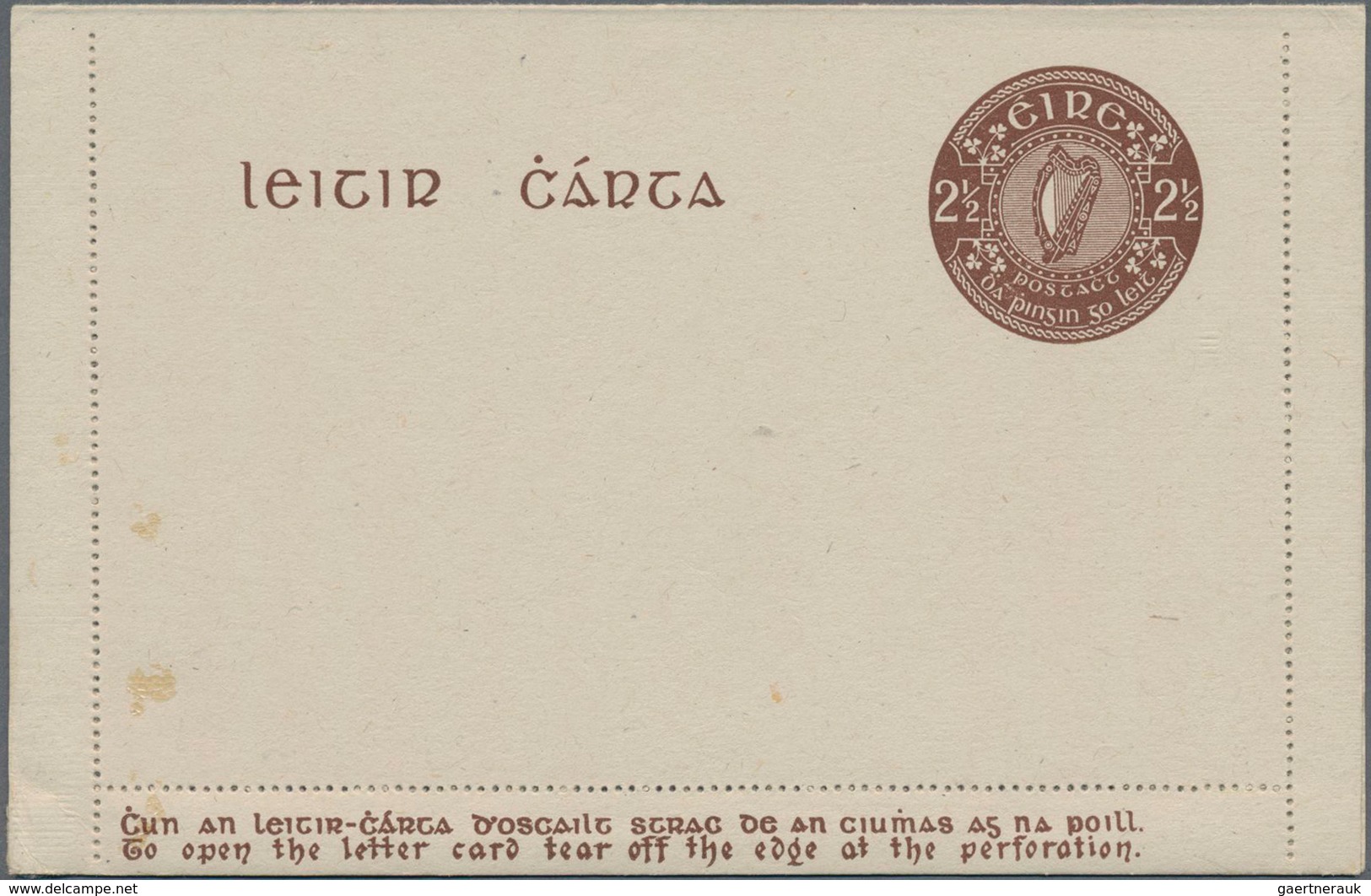 Irland - Ganzsachen: 1940/47 Four Unused Lettercards With 2½ Pg Brown On Differently Coloured Paper, - Postwaardestukken