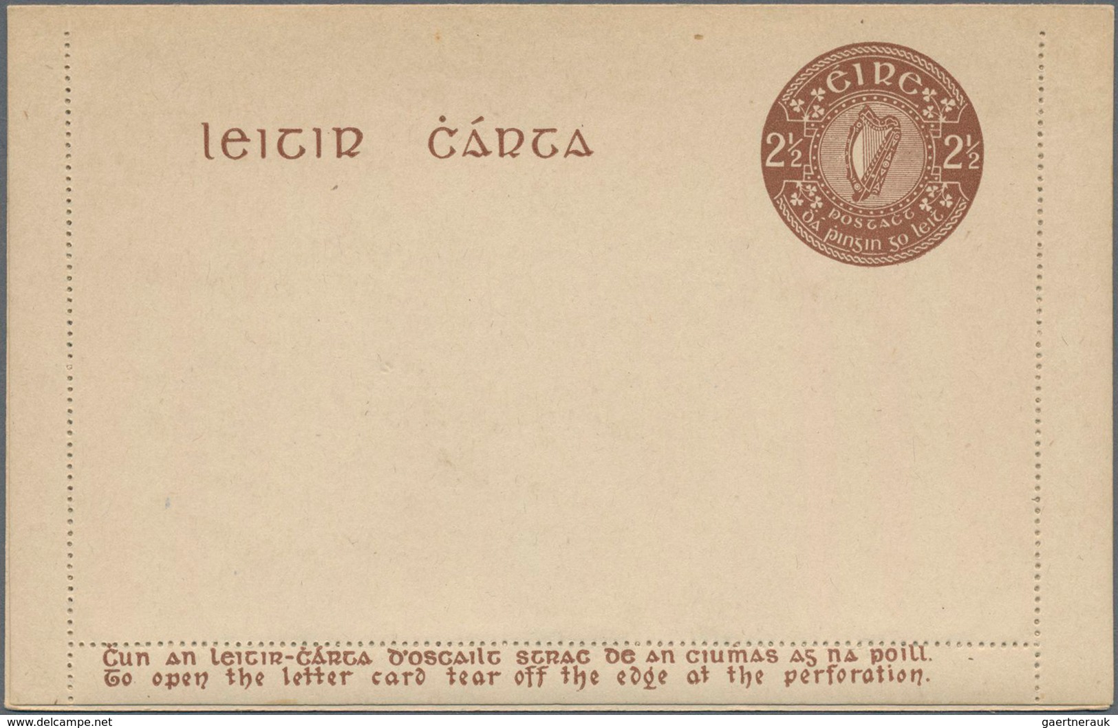 Irland - Ganzsachen: 1940/47 Four Unused Lettercards With 2½ Pg Brown On Differently Coloured Paper, - Entiers Postaux