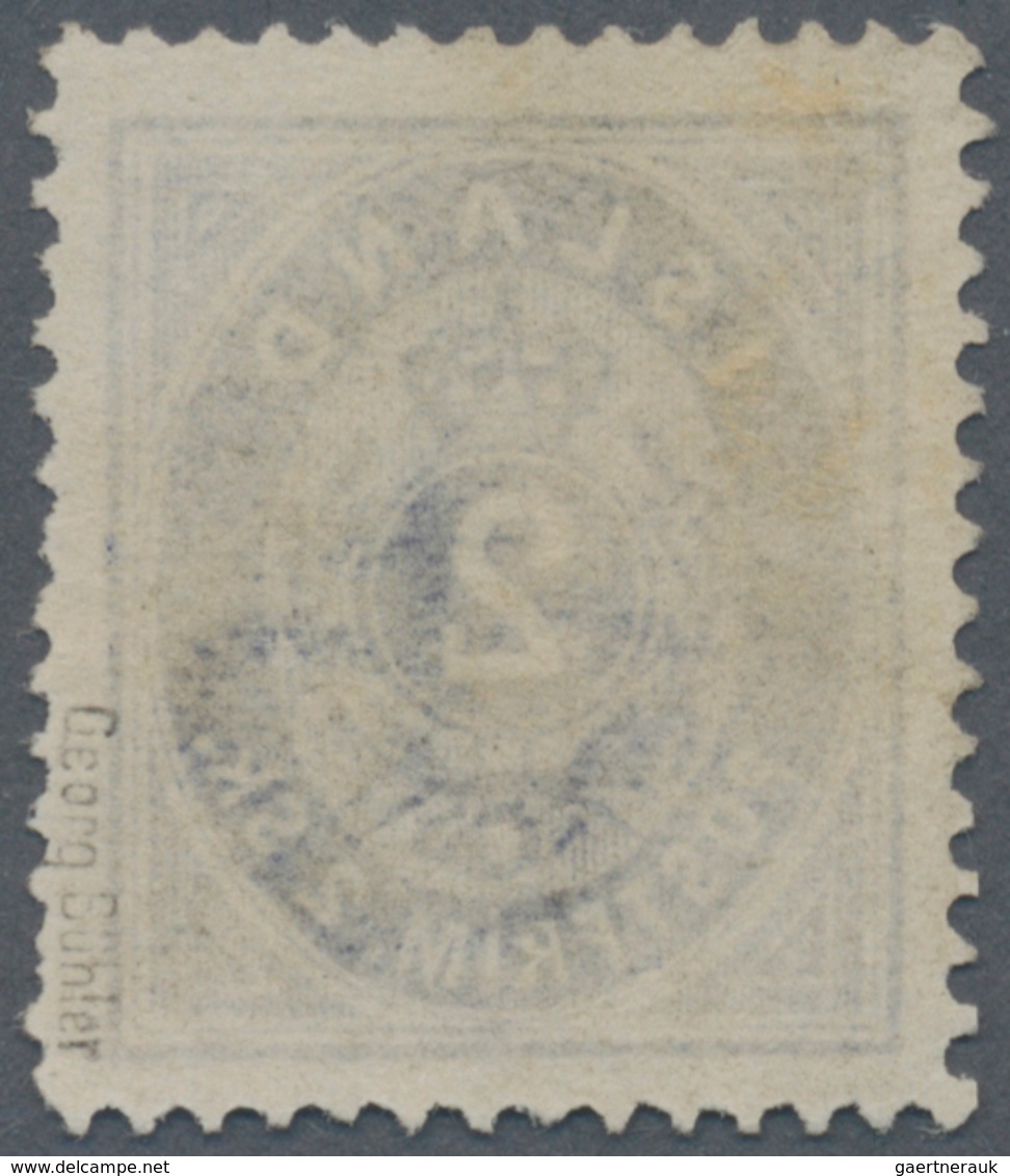 Island: 1873 2s. Blue, UNUSED Without Gum, With Two Shortened Perf At Lower Right Otherwise Fresh An - Other & Unclassified